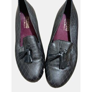 Munro Brownish Gray Diamond Pattern Slip On Loafers Tassels Size 7.5 Wide
